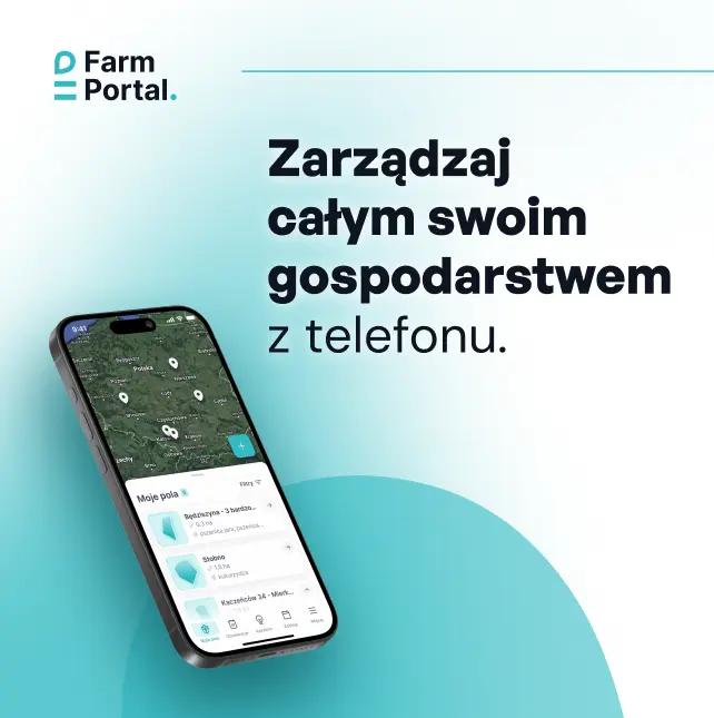 Grafika promująca aplikacje mobilną aplikację FarmPortal Grafika promująca aplikacje mobilną aplikację FarmPortal